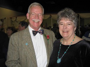 Jim and Faye Nicholson, wearing their awards at the post-ceremony reception. (Click on the photo to enlarge it.)